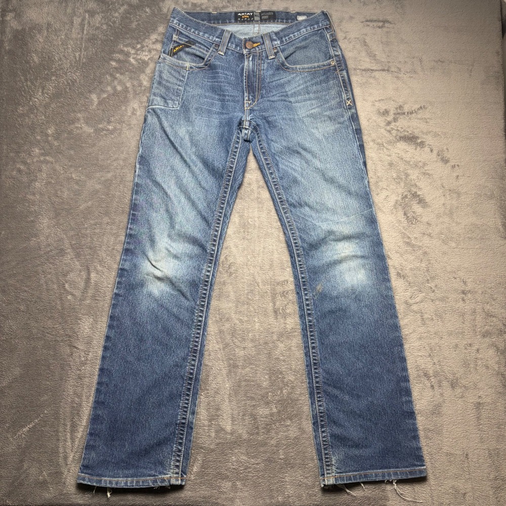 Ariat Jeans Men 28 Blue Rebar M4 Relaxed Boot Denim Work Pants 28x34